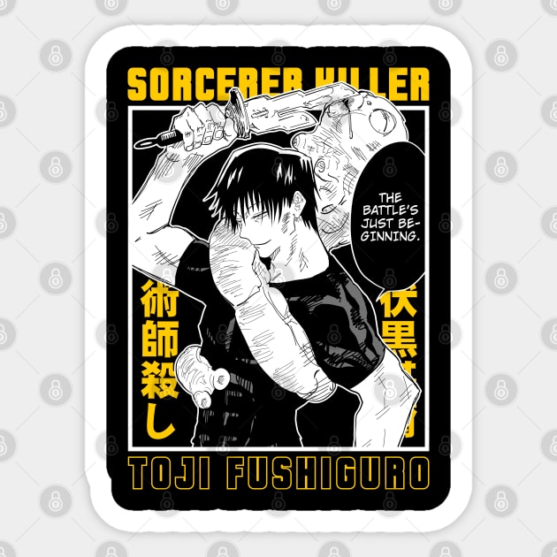 Sorcerer Killer Toji Anime Fanart Sticker by Planet of Tees